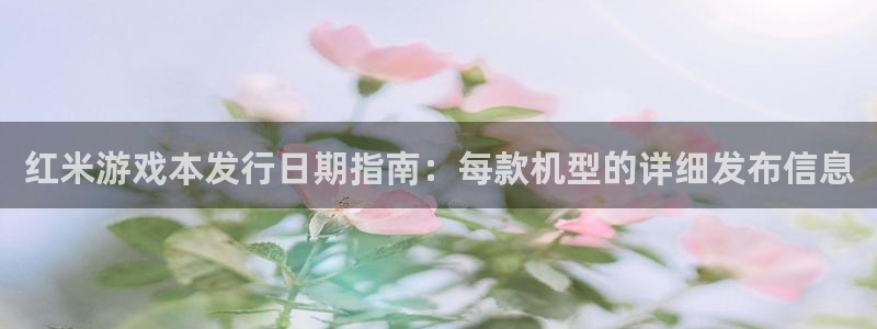 新宝gg是合法的吗：红米游戏本发行日期指南：每款机型的详细发布信息